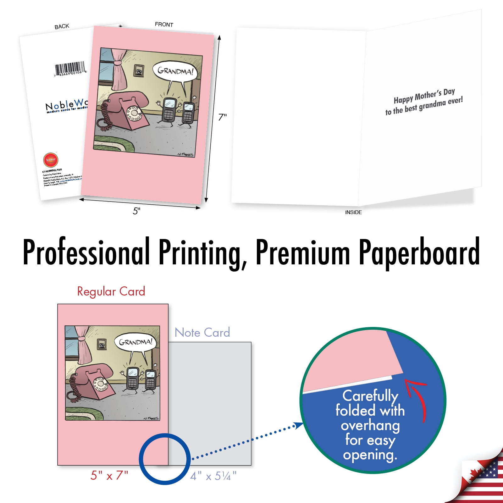 NobleWorks 20 Assorted Set Funny Mother's Day Greeting Cards w/5 x 7 Inch Envelopes (10 Designs, 2 Each), For Women, Mom Top Moms