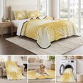 thumbnail image 6 of Quilts Twin XL Size, Yellow Palm Leaves Coastal Soft Comforter Bedding Set for Bed, Summer Tropical Botanical Boho Lightweight Quilted Bedspread with Pillow Cover(2 Pieces) for All Season, 68x98 Inch, 6 of 9