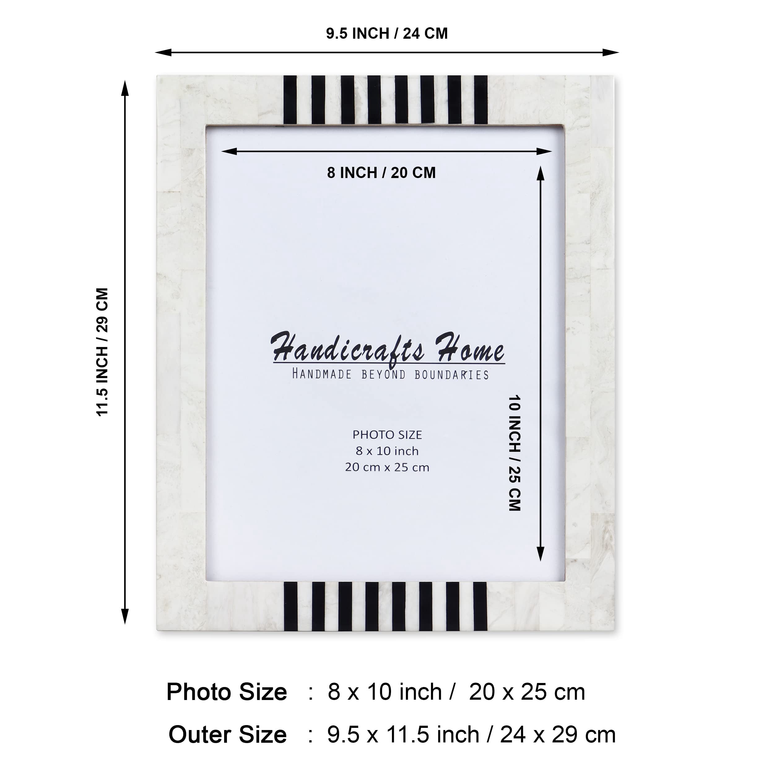 Handicrafts Home Decorative Picture Frames - Modern Trendy Wooden Photo Frame for Table Top and Wall - Alto, 8x10 inches