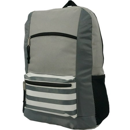 Contrast Backpack 18 School Book Bag Daypack Grey