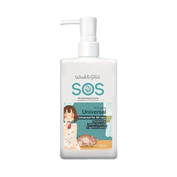 Universal Tear-Free Cat Shampoo | 3-in-1 Gentle Cleansing, Deodorizing & Long-Lasting Fragrance | Enriched with Aloe Vera & Vitamins for All Cats