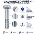 thumbnail image 4 of 16-Pack Caster Wheel Bolts,5/16"-18x2-19/50, Carbon Steel Galvanized, hex Head Screw, Replacement Hardware for Handcarts, Dollies and Utility Carts., 4 of 4