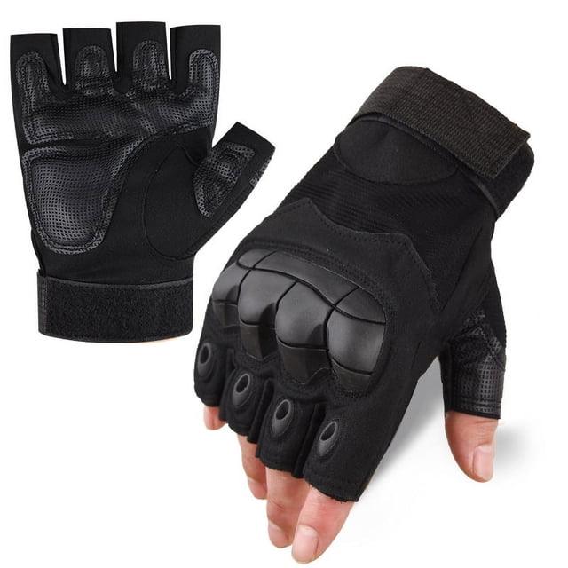 Guantes tácticos para dedos para hombre, de carcasa blanda, con almohadilla protectora para la palma, para entrenamiento de combate y pantalla táctil, antideslizantes