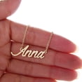 thumbnail image 3 of 18k Gold Plated Anna Name Necklace Initial Letter Necklace Jewelry for Girls Womens, 3 of 3