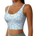 thumbnail image 2 of Bixox Women's Floral Daisy Pattern Fitness Navel Tank Top U-Back Yoga Tank Top Sweatshirt Sports Bra, 2 of 7
