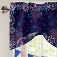 thumbnail image 5 of Navy Blue Red Stars Tie Up Valances Curtain, Adjustable Kitchen Independence Day Sparklers Us Flag Modern Valances for Windows Decor, Rod Pocket Short Curtains Set for Bedroom/Bathroom, 60"x18", 5 of 9