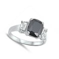 thumbnail image 4 of CHOOSE YOUR COLOR Clear CZ Elegant Ring .925 Sterling Silver Band Black Jewelry Female Size 5, 4 of 4