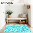thumbnail image 3 of ODIKA 2'x3' Machine Washable Non-Slip Area Rug, Whimsical Starfish Shell Motif with Playful Wave Accents High Traffic Rug, Blue, 729654, 3 of 7