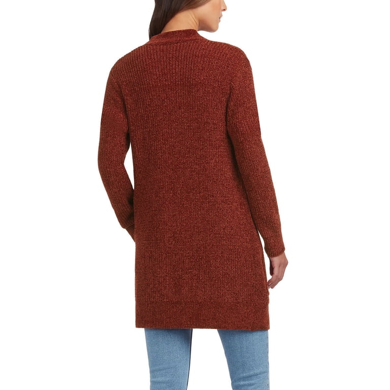Matty M Women's Chenille Cardigan Sweater (Rust, XS) - Walmart.com