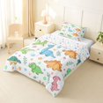 thumbnail image 2 of Homewish Cartoon Dino Twin Comforter Sets,Cute Floral Bedding Set,White,Colorful Stars Reversible,2pcs,1 Comforter and 1 Pillowcase, 2 of 7