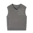thumbnail image 5 of Qingpeng Boys Girls V Neck Pullover Vest Sleeveless School Top with Cable Texture Design, 5 of 5