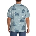thumbnail image 3 of Pofeuu Cute Hippopotamus Print Mens Casual Short Sleeve Shirts Beach Summer Spread Collar Pocket Tops Men's Casual Short-sleeved Shirt-X-Large, 3 of 5