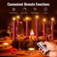 thumbnail image 5 of WYZworks 10" Fluted LED Pink Grooved Pillar Candles, Remote & 24h Timer Memory, On/Off Switch - Flameless Dimmable Battery Operated w/Flicker Mode, Home Wedding Decor (6 Pack), 5 of 9