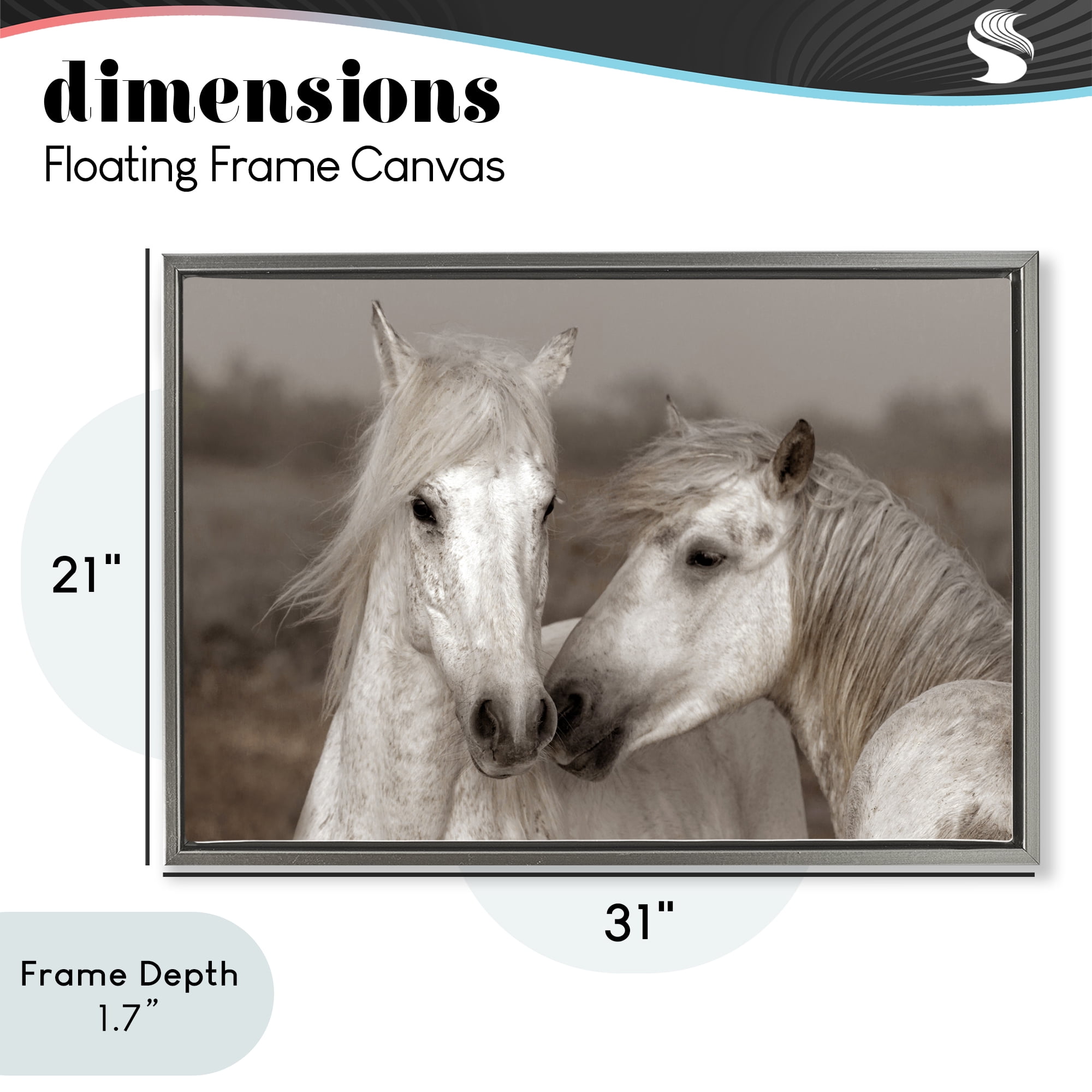 Stupell Industries Gentle Companionship Horses Gray Framed Floater Canvas Wall Art, design by Danita Delimont