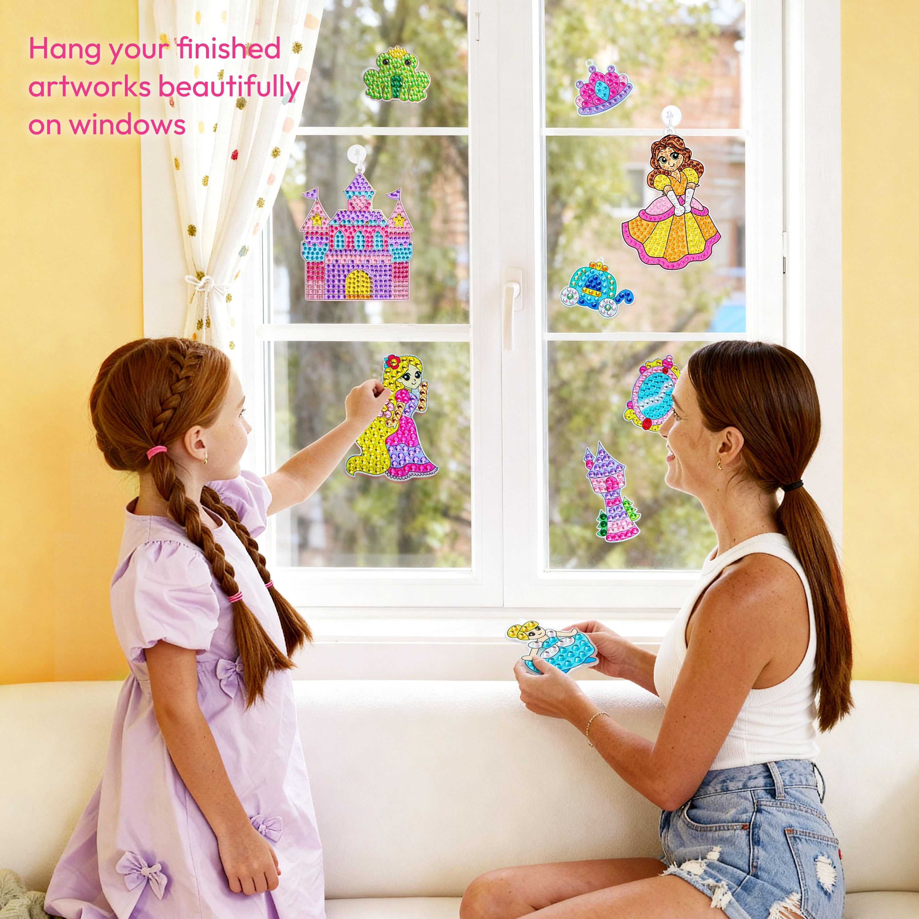 Joyfy 16 Piece Princess Gem Arts & Crafts Kit ,5D Gem Painting Activity Set for Kids, Perfect Christmas and Birthday Gift for Girls Age 6+