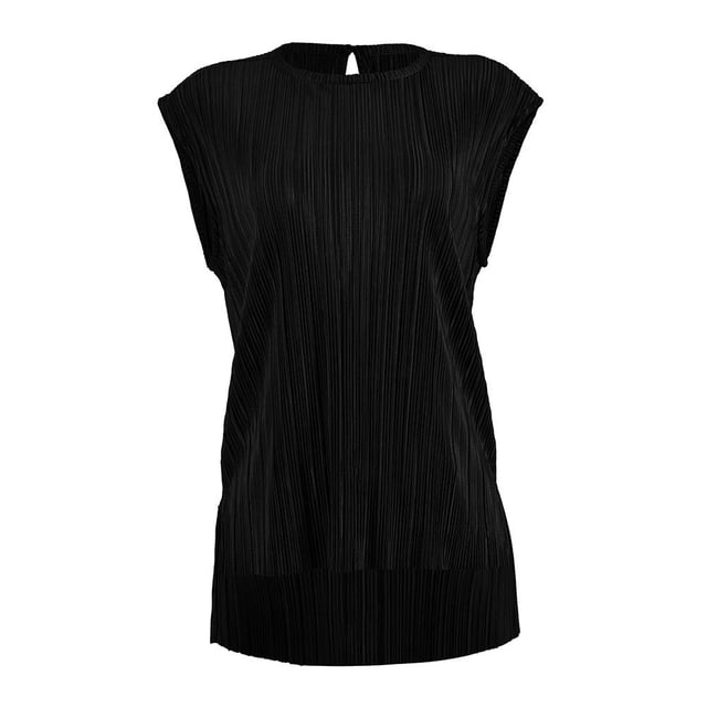 Blusa George para Mujer, con Amarre en la Espalda y Hi Low en Ruedo Negro Talla G