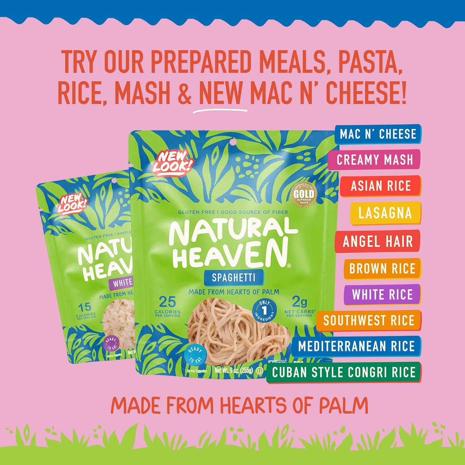 Natural Heaven Hearts of Palm Ready Meals Mediterranean Flavor, Low Calorie Prepared Food, Keto Meal Ready to Eat, Low Carb Quick Meals, Gluten Free, Vegan Healthy Microwave Meals (Pack of 6-9 Oz Ea)
