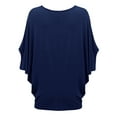 thumbnail image 2 of Made by Johnny Women's Scoop Neck Half Sleeve Batwing Dolman Top M NAVY, 2 of 6