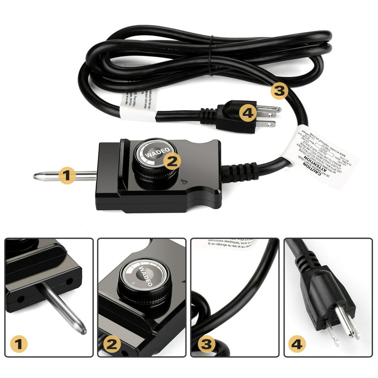 Thermostat Probe Control Cord for Electric Skillet Cord Replacement Smoker  Cord