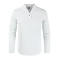 thumbnail image 1 of CEHVOM Men's Long Sleeve One Button Shirt With Pure Cotton And Linen In Summer, 1 of 2