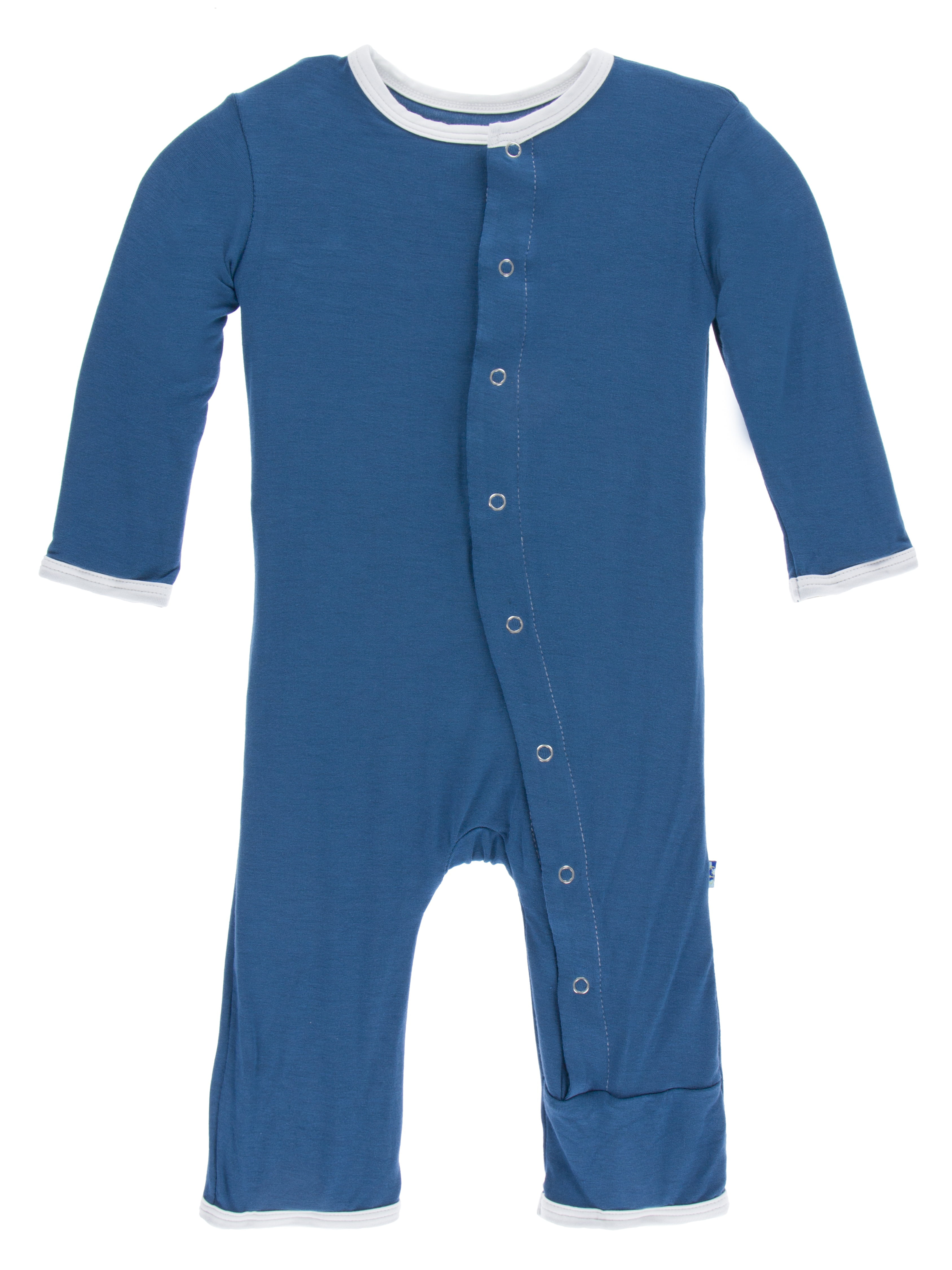 Long Sleeve Footless Bodysuit One Piece KicKee Pants Baby Coverall with Zipper 