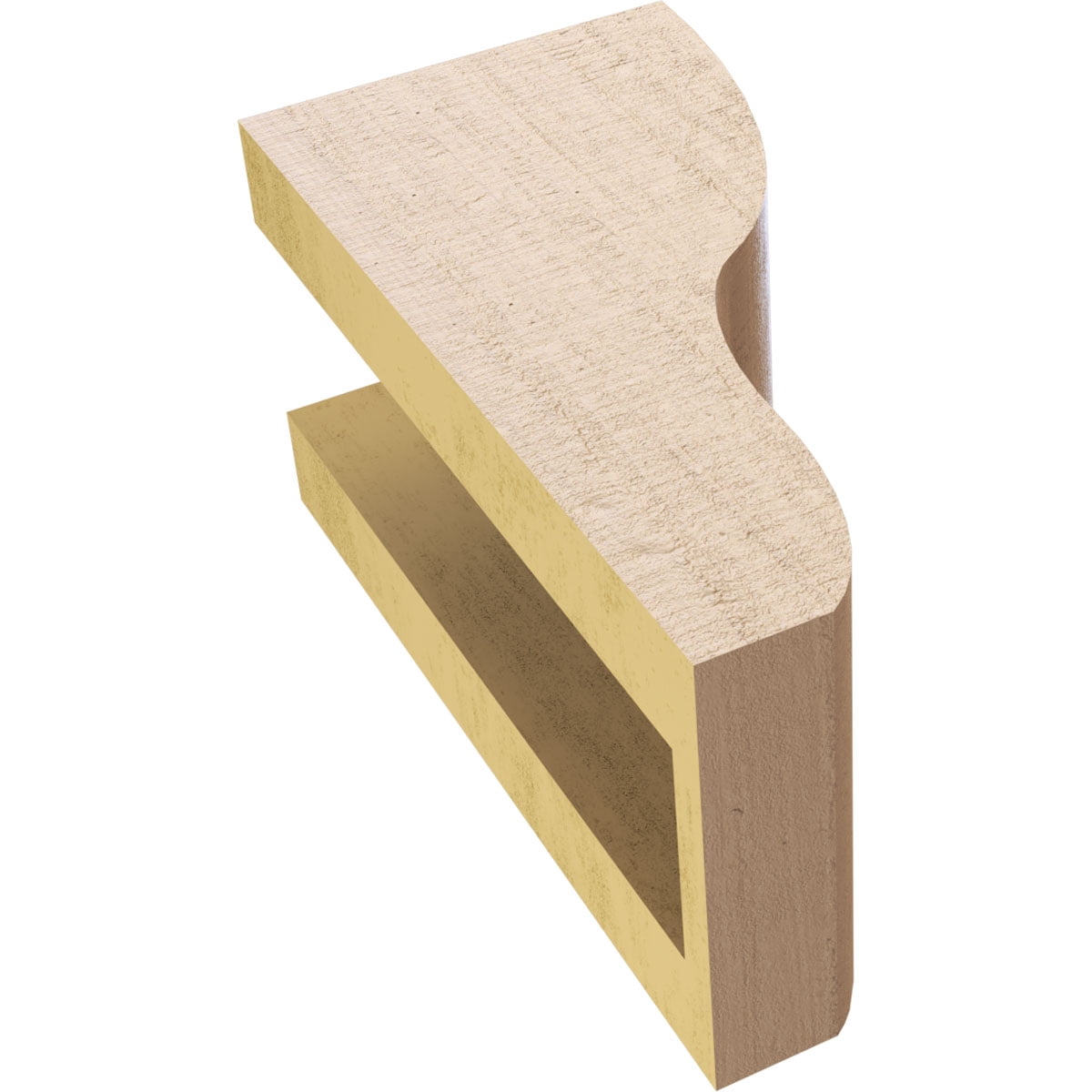 4"W x 4"D x 8"H Wide Greensboro Rough Cedar Woodgrain TimberThane Corbel, Primed Tan