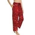 thumbnail image 2 of Balery Red Glitter print Women's Pajama Pants,Ultra Lightweight Pjs,Lounge Pant-X-Large, 2 of 9