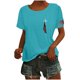 thumbnail image 3 of Tops Cortos para las Mujeres Día de la Independencia Patriótica Impreso Cuello en V, Manga Corta Top Casual para Diario, Fiesta Y Todas las Estaciones, 3 of 5