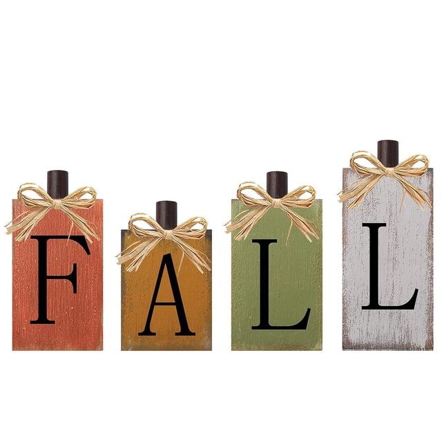 Decoraciones de otoño para el hogar Letreros de Acción de Gracias Letrero de madera para mesa Letrero de bloque de granja vintage Decoración de otoño para el hogar