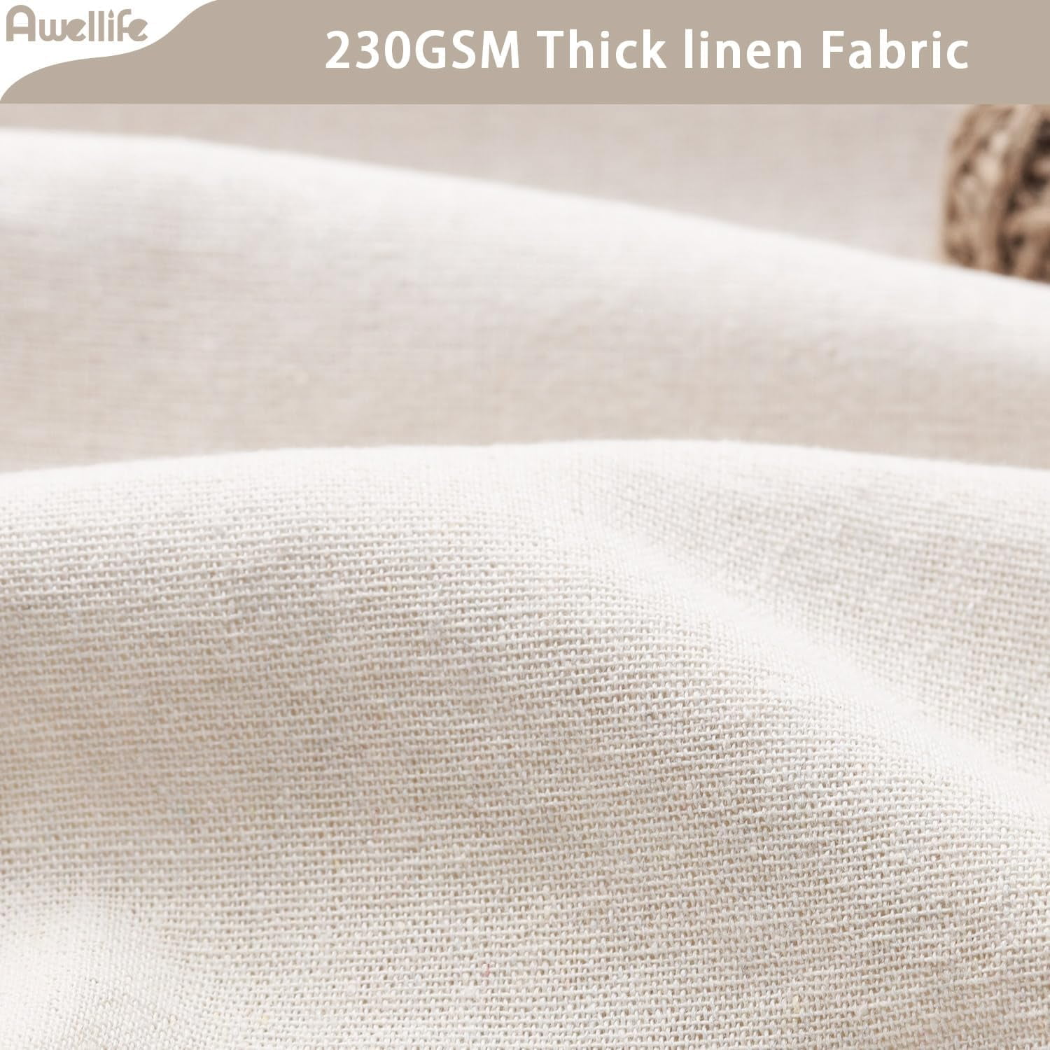 Farmhouse Shower Curtain Ruffle Linen Textured Boho Shower Curtain for Bathroom, Cream 72" W x 84" L