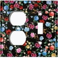 thumbnail image 4 of Metal Light Switch Plate Outlet Cover Colorful Floral Garden Wallpaper ROS034, 4 of 13