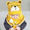 thumbnail image 5 of Yesbay Unisex Winter Kids Baby Bear Stripe Knit Hat Cap Scarf Earmuff Warm Set-Yellow, 5 of 8
