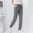 thumbnail image 4 of Bigersell Women Relaxed Fit Straight Leg Pant Full Length Pants Fashion Women Leisure Sports Pants Trousers Loose Pants Pure Color Long Pants Ladies' Classic Bootcut Pants, 4 of 6