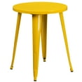 thumbnail image 4 of Flash Furniture Commercial Grade 24" Round Yellow Metal Indoor-Outdoor Table Set with 2 Vertical Slat Back Chairs, 4 of 5