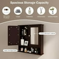thumbnail image 6 of LDAILY Bathroom Wall Cabinet, Over The Toilet Storage Cabinet with Adjustable Shelf and Vanity Mirrored Doors, Medicine Cabinet Mirror, Bathroom Organizers and Storage for Kitchen, Office (Gray), 6 of 18