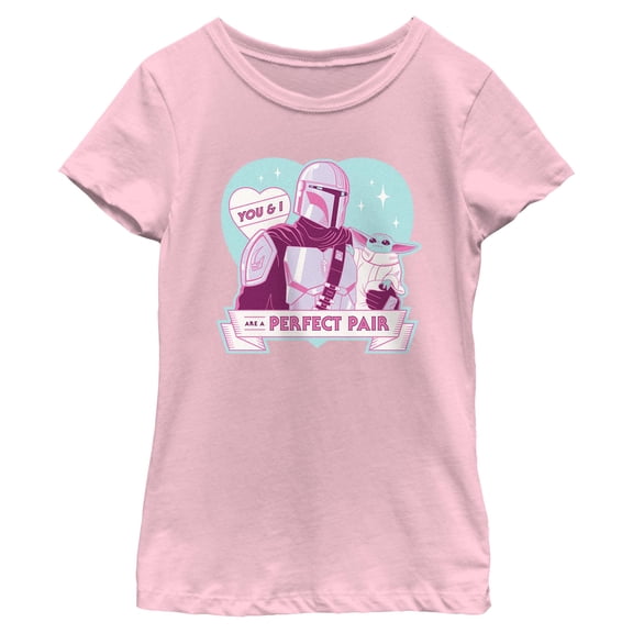 Girl's Star Wars: The Mandalorian Din Djarin And Grogu Perfect Pair Graphic T-Shirt