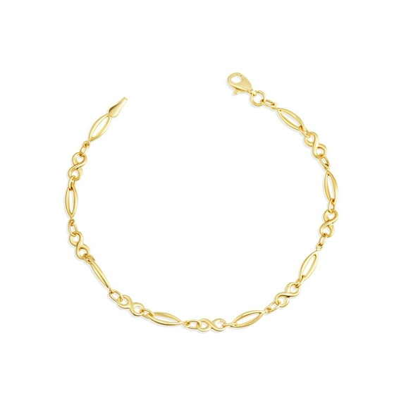 14K Yellow Gold Infinity Oval Link Bracelet 7"