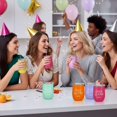 thumbnail image 6 of 6 Pcs Girls Trip Gifts Favors Mini Tumbler with Straw, 3oz Stainless Steel Double Wall Vacuum Insulated Cups, Mini Tumblers Girls Weekend Gifts for Women, Mini Tumbler Shot Glasses Cups with Lids, 6 of 7