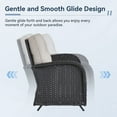 thumbnail image 4 of Behousewell Outdoor Glider Loveseat Sofa Wicker Rattan Glider Sofa,Patio 2 Seater Wicker Sofa with Thicking Back & Seat Cushions for Garden Balcony Backyard, 4 of 6