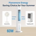 thumbnail image 3 of Flamemore Evaporative Air Cooler Fan with Remote & Ice Packs, Oscillating Tower Air Conditioner with Humidify, White&Gray, 3 of 5