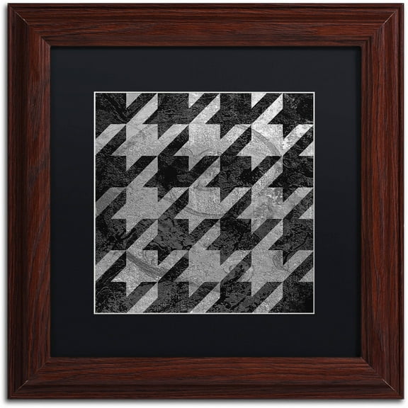 Trademark Fine Art "Houndstooth VI" Canvas Art by Color Bakery Black Matte, Wood Frame