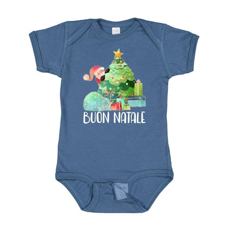

Inktastic Buon Natale Cute Santa and Christmas Tree Gift Baby Boy or Baby Girl Bodysuit