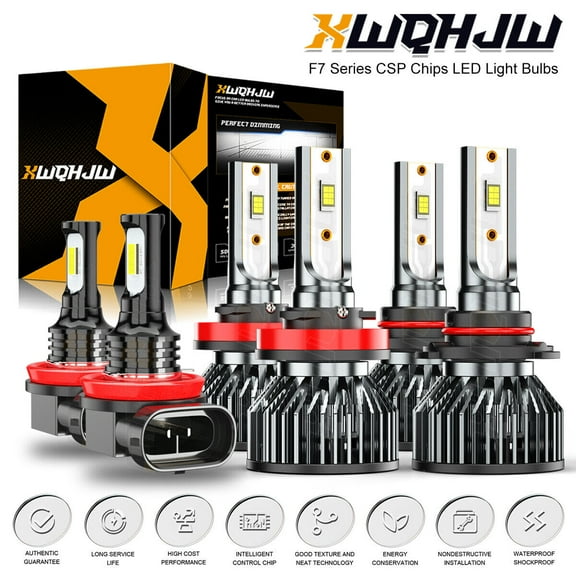 For Ram 1500 Big Horn Crew Cab Pickup 2019-2023 6PCS LED Headlight Fog Light Bulb Kit