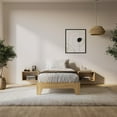 thumbnail image 1 of CorLiving Aiko Engineered Wood Mid Century Platform Bed Frame with Slats, No Box Spring Required, 1 of 8