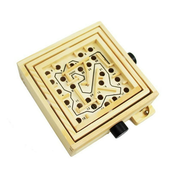 UPOUART 1pc Kids Labyrinth Toy Wooden Puzzle Board Game for Children Patience Strengthening