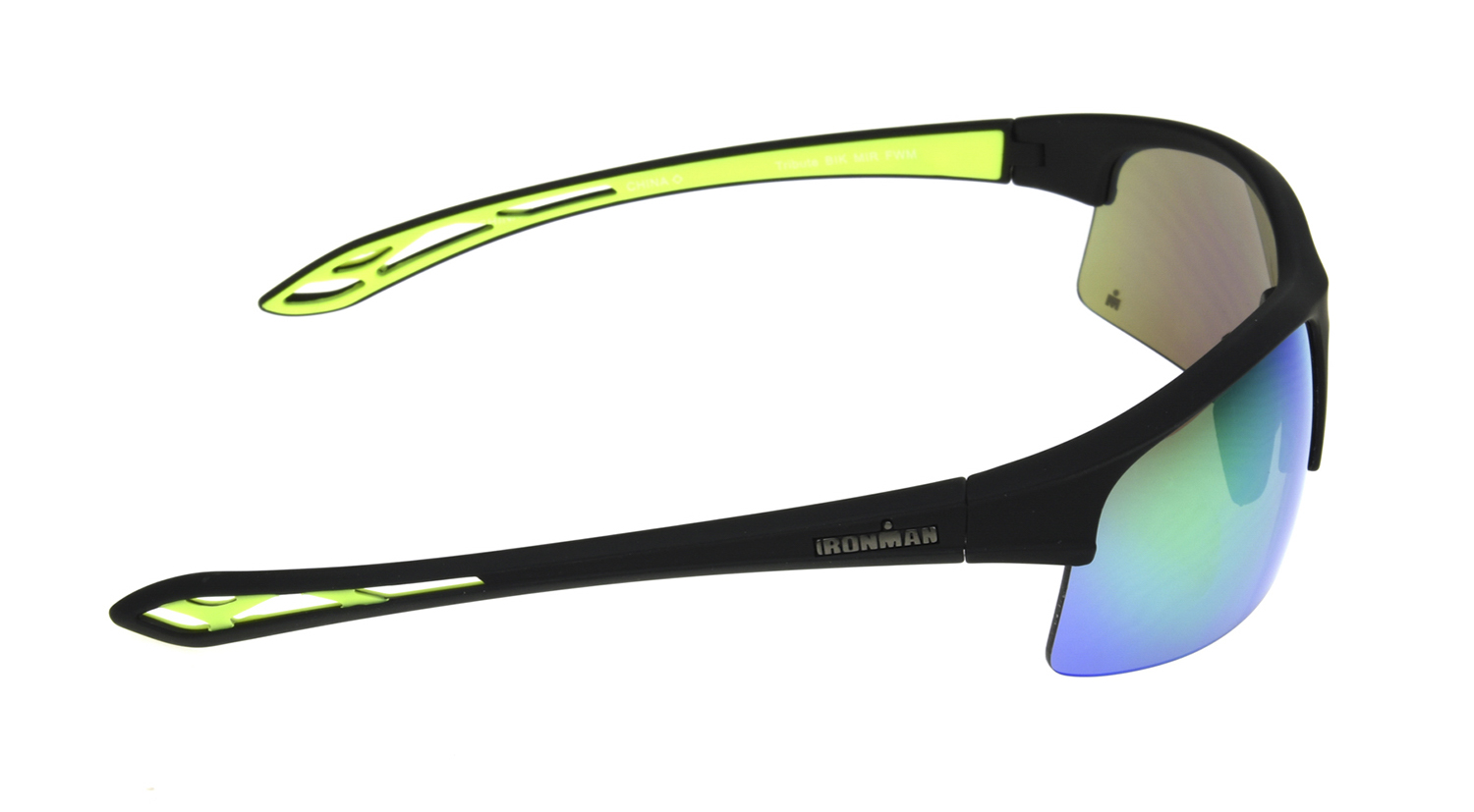 Ironman Men's Blade Fashion Sunglasses with Green Mirror Lenses, Black photo 3