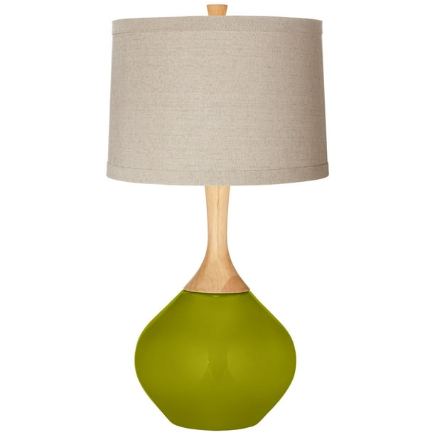Plus Olive Green Natural Linen Drum, Olive Green Lamp