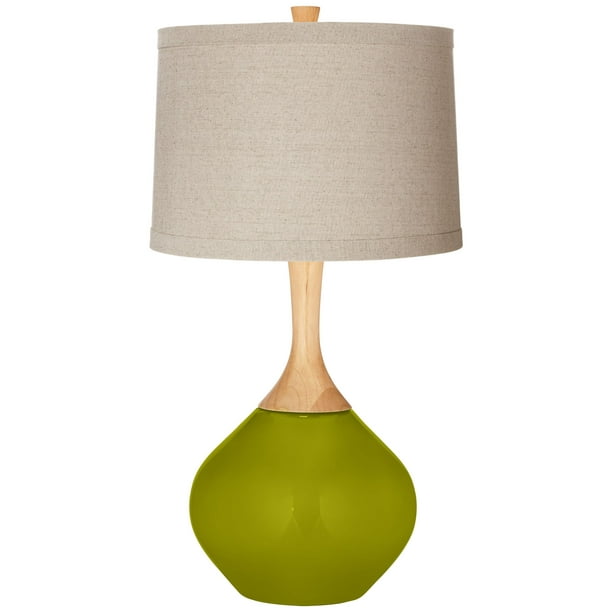 Color Plus Olive Green Natural Linen Drum Shade Wexler Table Lamp Com Plus Olive Green Natural Linen Drum, Olive Green Lamp