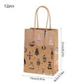 thumbnail image 3 of Christmas Snowflake Tote Gift Bag – 12pcs Kraft Paper Holiday Packaging, Reusable Gift Bags for Party, Home & Gift Wrapping, 3 of 5