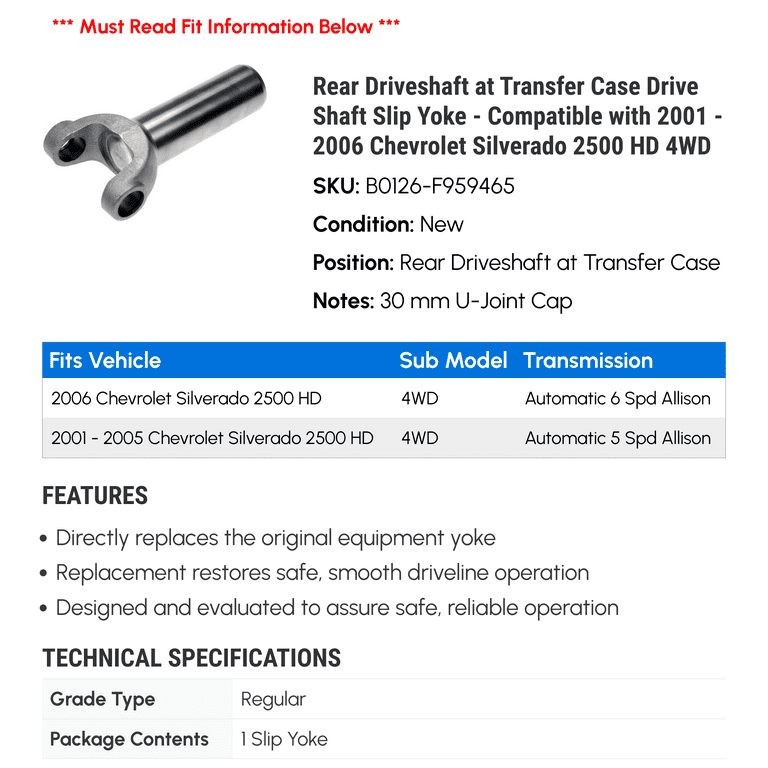 2004 chevy 2500hd 2024 rear drive shaft